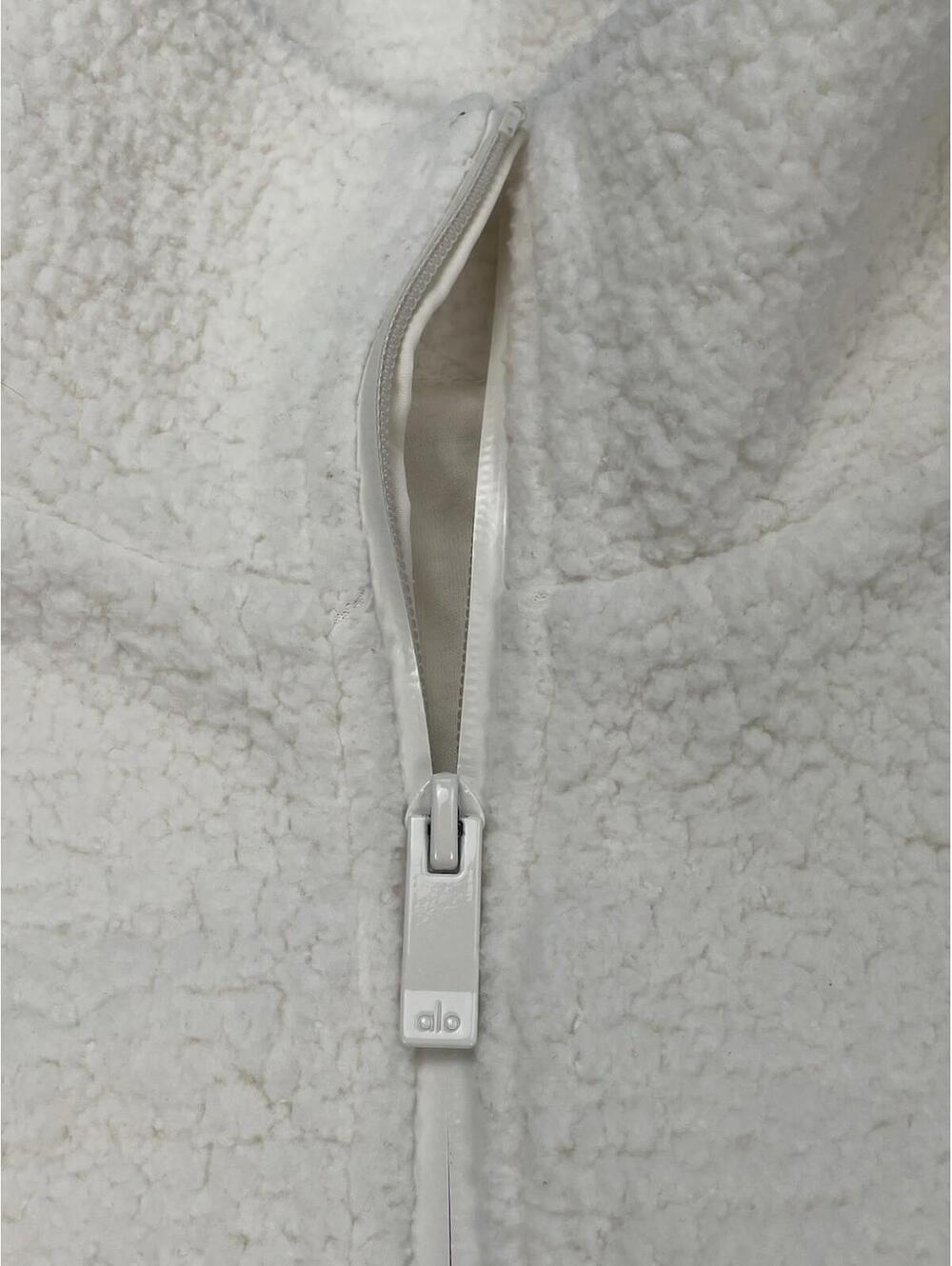 ALO Micro Sherpa Solstice 1/2 Zip Pullover Ivory Women's Small - Picture 5 of 11